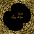 Gold lacy ornamental card design