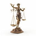 Golden Justice Statue: Realistic And Detailed Rendering In Daz3d Style Royalty Free Stock Photo