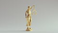 Gold Lady Justice Statue with Scales the Personification of the Traditional Judicial System Royalty Free Stock Photo