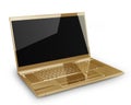 Gold laptop on white