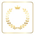 Gold laurel wheat wreath icon Royalty Free Stock Photo