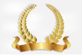 Gold laurel wreath decoration logo