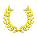 Gold laurels wreath on a white background