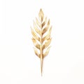 Elegant Gold Leaf Brooch Pin With Detailed Feather Rendering