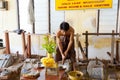 Gold leaf workshop, Mandalay