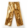 Shiny Gold Pants With Unique Texture - Modern Installation Style Royalty Free Stock Photo