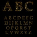 Gold letter, alphabetic fonts