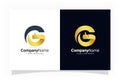 gold letter g logo and thumbs up shape Royalty Free Stock Photo