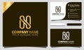 Gold Letter N Fasion logo design element illustrator, business card