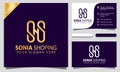 Gold Letter S Shoping Fasion logo design element illustrator, business card