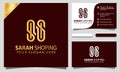 Gold Letter S,S Shoping Fasion logo design element illustrator, business card