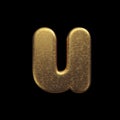 Gold letter U - Small 3d precious metal font - Suitable for fortune, business or luxury related subjects