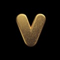 Gold letter V - Small 3d precious metal font - Suitable for fortune, business or luxury related subjects