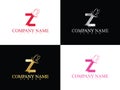 Gold letter z with beautiful wing logo template