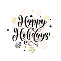 Gold lettering for greeting card winter holidays Royalty Free Stock Photo