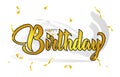 Gold lettering happy birthday for celebration design background Royalty Free Stock Photo