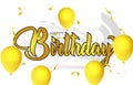 Gold lettering happy birthday for celebration design background Royalty Free Stock Photo