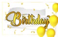 Gold lettering happy birthday for celebration design background Royalty Free Stock Photo