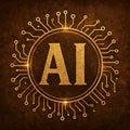 AI Letters Representing Artificial Intelligence Concept Royalty Free Stock Photo