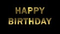 Gold letters collecting from particles - Happy Birthday