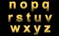 Gold Letters Lowercase n-z Royalty Free Stock Photo