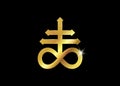 Satan`s cross , Leviathan Cross alchemical symbol for sulphur, associated with the fire and brimstone of Hell. Royalty Free Stock Photo