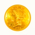 Gold Liberty Head Coin Isolated