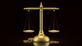 The Gold Libra and jigsaw for law concept 3d Rendering Royalty Free Stock Photo
