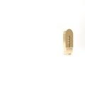Gold Light emitting diode icon isolated on white background. Semiconductor diode electrical component. 3d illustration Royalty Free Stock Photo