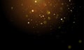 Gold light glitter sparkling effect on vector shining background