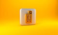 Gold Light meter icon isolated on yellow background. Hand luxmeter. Exposure meter - a device for measuring the