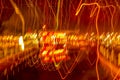 Gold light painting, long exposure photo of lights against a dark background. Abstract background of fire. ÃÂ¡ity lights at night. Royalty Free Stock Photo