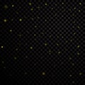 Gold light stars on black background Royalty Free Stock Photo