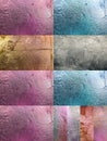 Gold lilac blue satin collage colorful pink lilac yellow vintage bronze silver paper metallic antiq template texture background