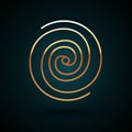 Gold line Black hole icon isolated on dark blue background. Space hole. Collapsar. Vector Illustration Royalty Free Stock Photo