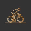 Gold line cycling icon.