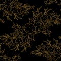 Gold Line Luxury floral seamless pattern Background paper Royalty Free Stock Photo