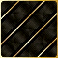 Gold lines, polka dots, Black Background vector template modern design geometric pattern fashion Royalty Free Stock Photo