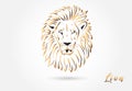 Lion head stylized gold logo