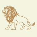 Gold Lion Roar Logo Mascot Vector Royalty Free Stock Photo