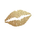 Gold lips illustration vector