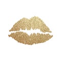 Gold lips illustration vector