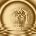 Gold liquid wave and abstract yellow design, backdrop wealth