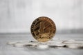 Gold Litecoin coin Royalty Free Stock Photo