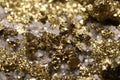 Gold Look Pyrite Cube Crystal Cluster with Quartz