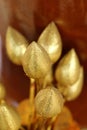 Gold lotus fake flower for offerings Buddha in Buddhist religious ceremony