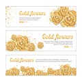 Gold lotus flower banner