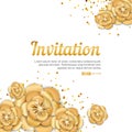 Gold lotus flower invitation