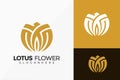 Gold Lotus Flower Logo Design, Elegant modern Logos Designs Vector Illustration Template Royalty Free Stock Photo