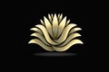 Gold lotus flower logo icon vector image Royalty Free Stock Photo